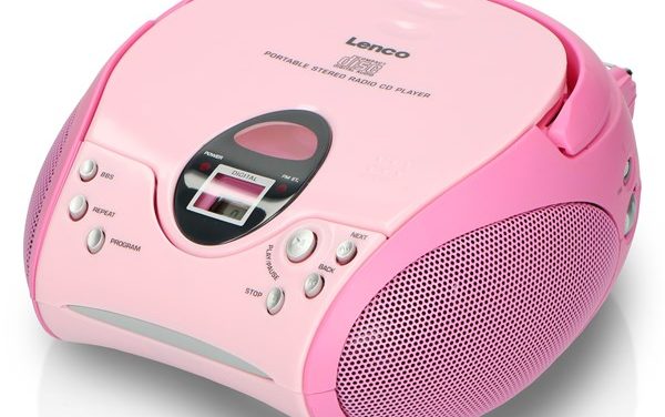 Lenco Portable fm radio with cd pink